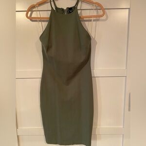 Windsor Olive Green Halter Midi Dress